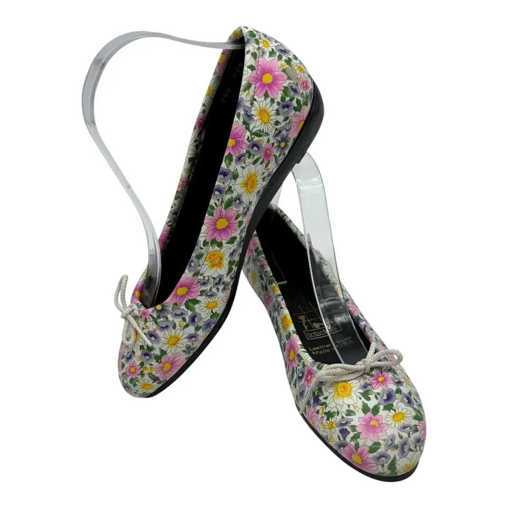 4172. Vintage Floral Ballet Flats‎ Multicolor Slip-On